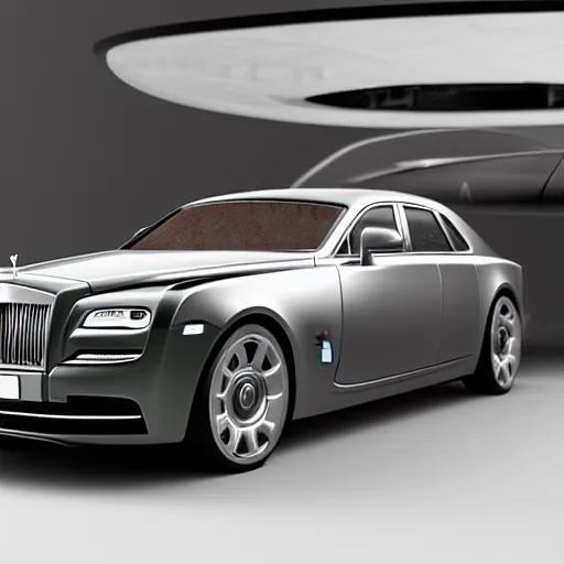 Image similar to 3 d octane render, super detailed, ray tracing, high quality, super realistic, futuristic rolls royce. front view