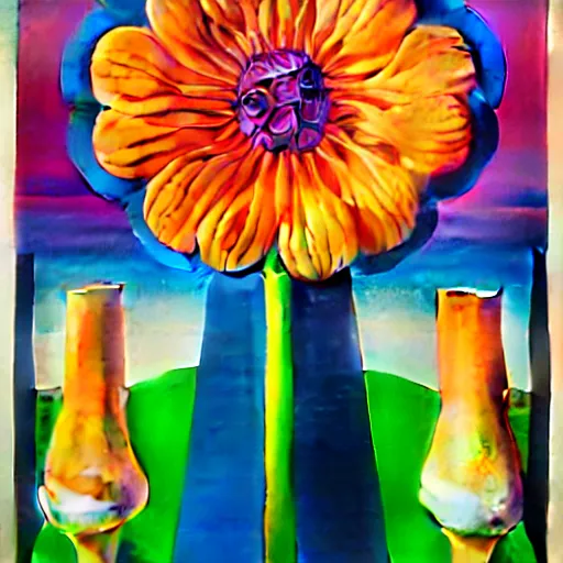 Prompt: flat flower by shusei nagaoka, kaws, david rudnick, airbrush on canvas, pastell colours, cell shaded, 8 k, gediminas pranckevicius