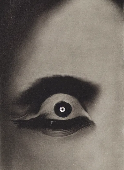 Prompt: Portrait of a eye antropomorphe, surreal photography by Man Ray
