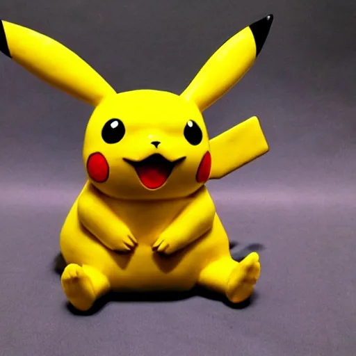 Prompt: Pikachu Sculpture made out of tock