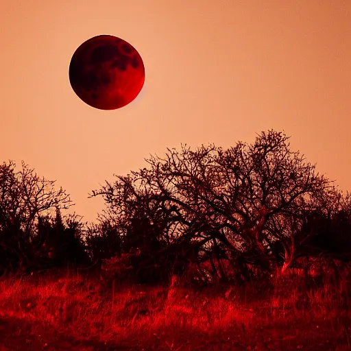 Prompt: blood moon, photography