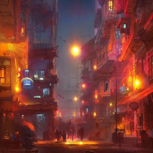 Prompt: A hyperrealistic concept art of a city where everything is made up of bright glowing light, peaceful, relaxed, chill, joyful, painting by Marc Simonetti