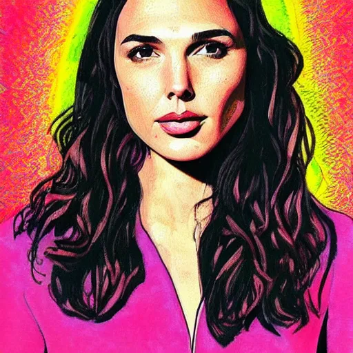 Prompt: Gal Gadot, psychedelic fauvism