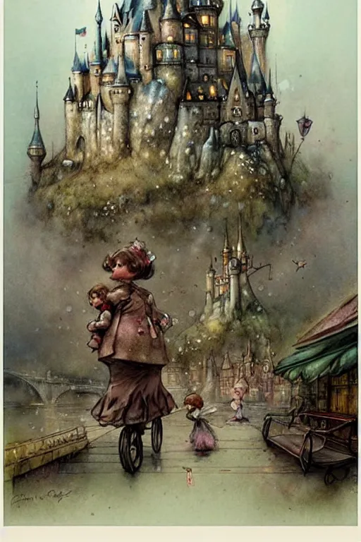 Image similar to (((((1950s fairy tale city . muted colors.))))) by Jean-Baptiste Monge !!!!!!!!!!!!!!!!!!!!!!!!!!!