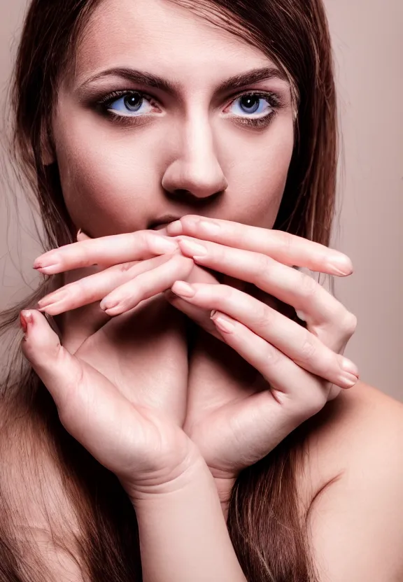 Image similar to a photo of one ultra detailed woman's palm, other hand not visible, instagram photo, studio photo