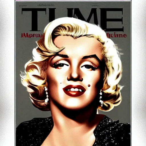 Prompt: marilyn monroe old, time magazine cover, photography, detailed