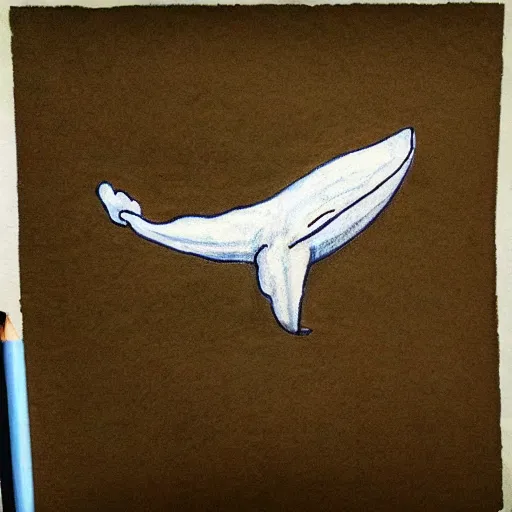 Prompt: “drawing of a flying whale by devin elle kurtz”