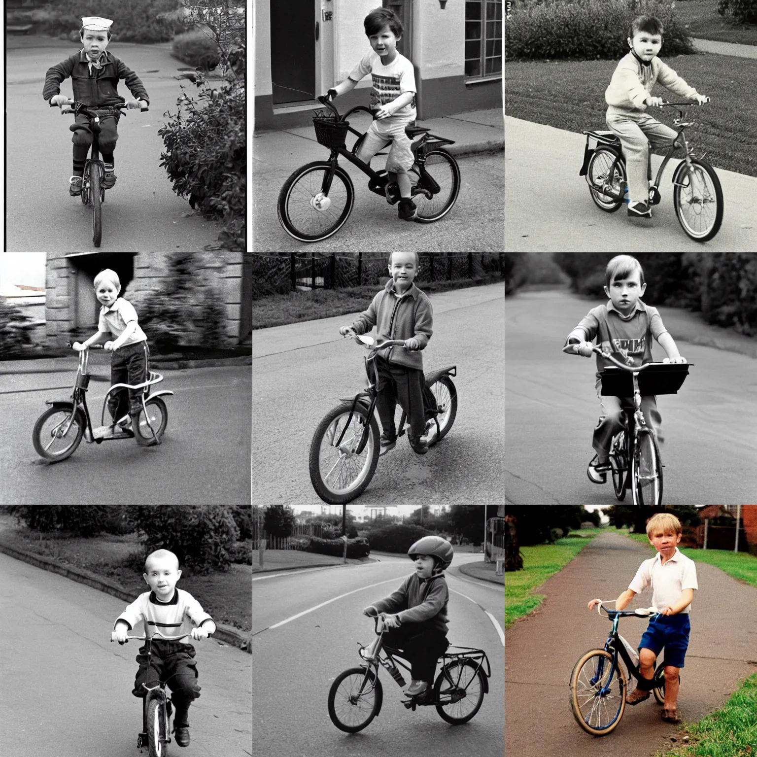Prompt: karl pilkington as a boy on his bike delivering newspapers, 1 9 8 7