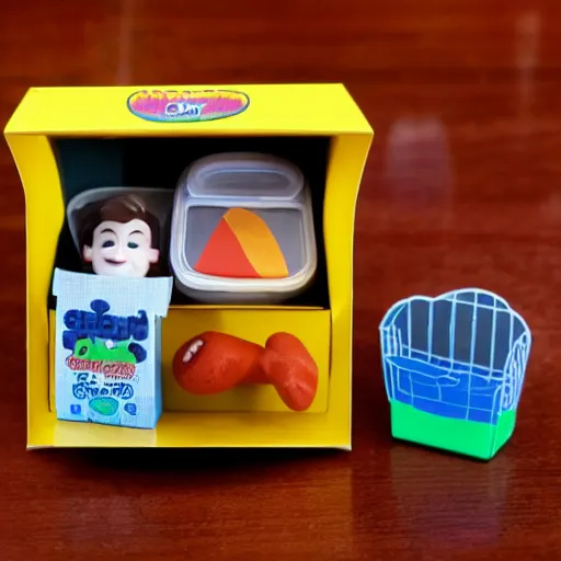 Prompt: Philip Glaas happy meal toy