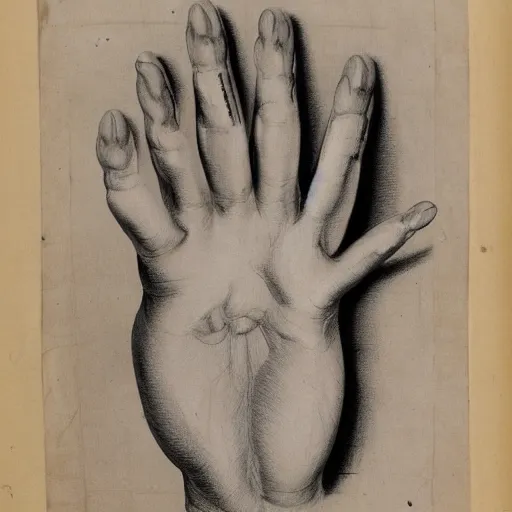 Prompt: medical reference, anatomical illustration of a hand, anatomy study of hand in pencil — h 1 0 2 4 — w 7 6 8