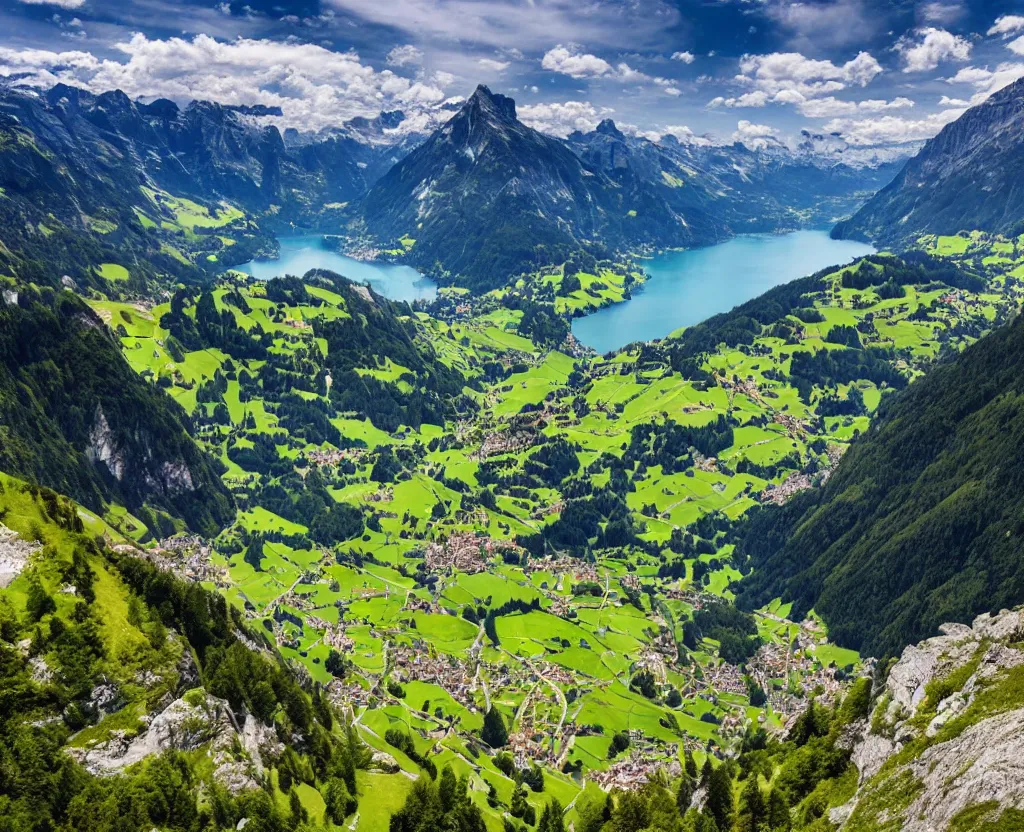 Prompt: Amazing Switzerland Landscape that are out of this world 8k