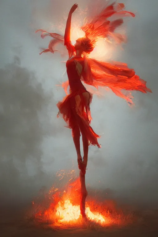 Image similar to fire dancer in the wind by artgem and greg rutkowski, light cone, reimagined by industrial light and magic