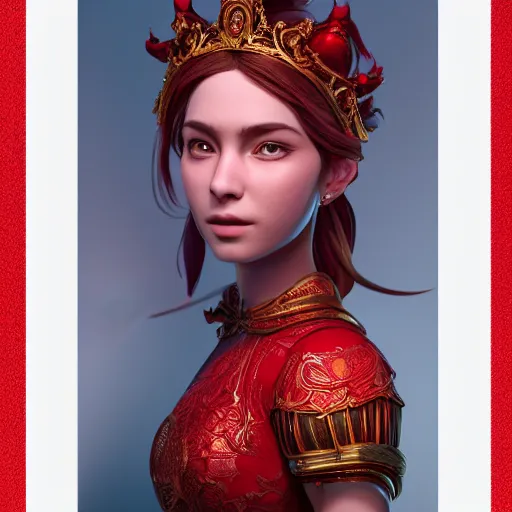 Image similar to portrait of wonderful princess of ruby with fair skin, ornate 8 k gorgeous intricate detailed, accent lighting, dramatic light, octane render