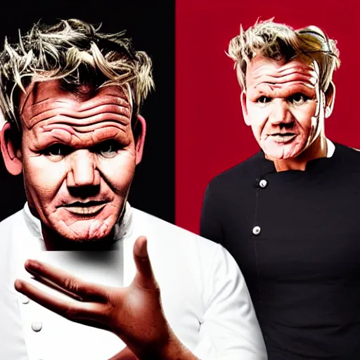 Image similar to Gordon Ramsay as a cyborg