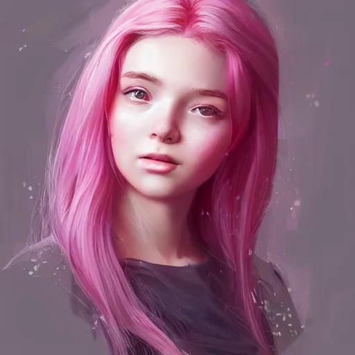 Image similar to teen girl, pink hair, gorgeous, amazing, elegant, intricate, highly detailed, digital painting, artstation, concept art, sharp focus, illustration, art by Ross tran