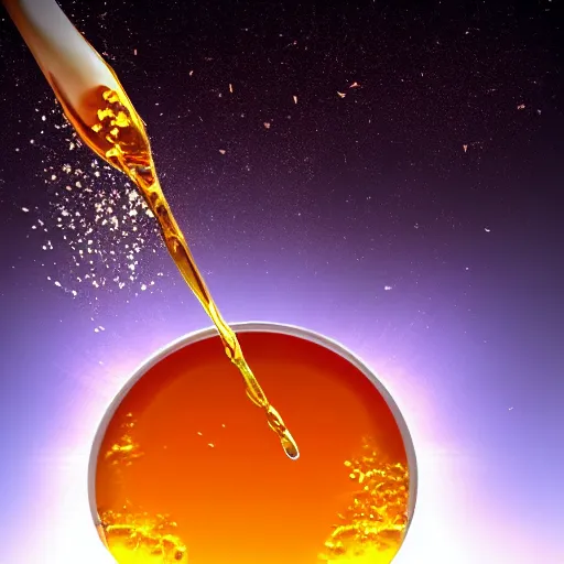 Image similar to the moon with honey poured on it, photorealistic, detailed, HDR, high contrast