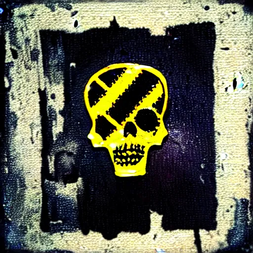 Image similar to painting on a badge!!!!, punks not dead!!!!, exploited!!, clash, junk yard, rats!!, god save the queen!!!, punk rock album cover art style, grunge, no future!!!!, glitch effect