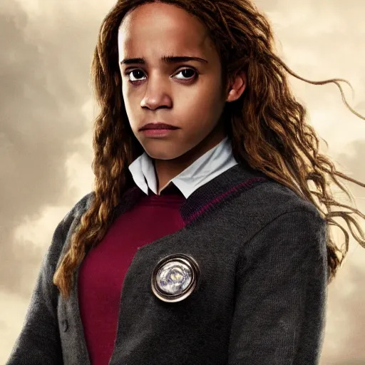 Image similar to photo of hermione granger as an adult, realistic, perfect eyes, symmetrical, full body shot, wide angle, sharp focus, 8 k high definition, insanely detailed, intricate, elegant