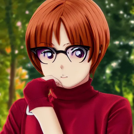 Image similar to anime velma closeup
