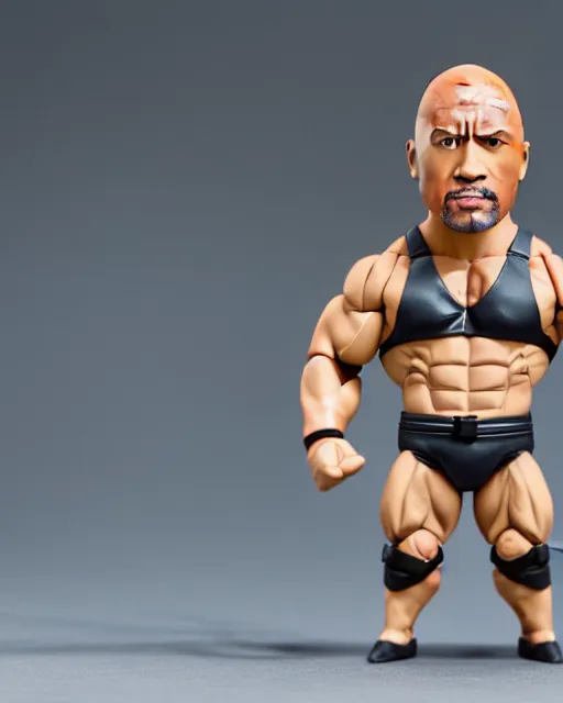 Image similar to full body of dwayne johnson as a nendoroid! ballerina figurine, studio lighting, grey background, no shadow, trending on artstation, 8 k, highly detailed