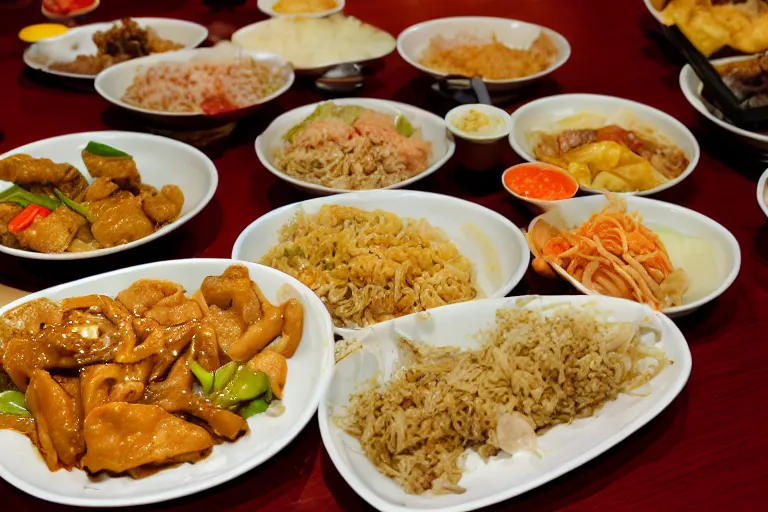 Image similar to chinese food, photograph captured at asian buffet restauraunt.