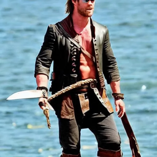 Prompt: chris hemsworth as a pirate