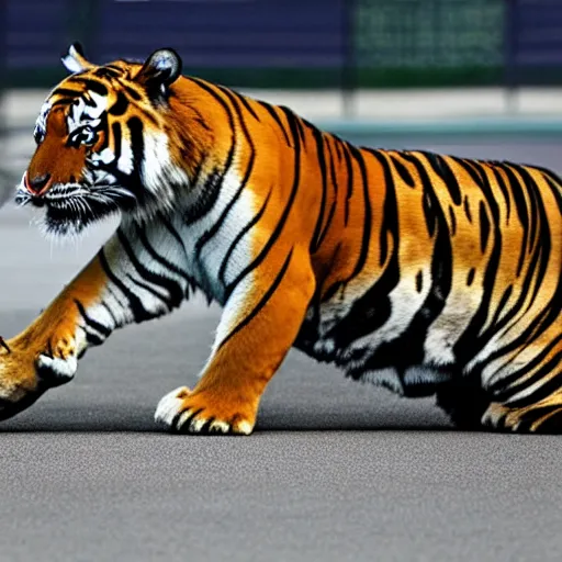 Image similar to a tiger ballerina, award winning photograph, ESPN, Olympics, 60mm