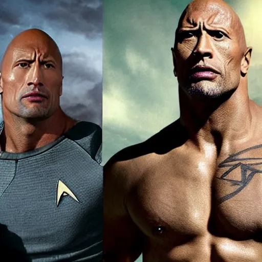 Image similar to dwayne johnson as pendari from star trek