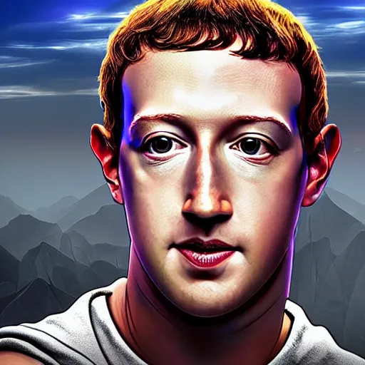 Image similar to mark zuckerberg as an infernal demon, etheral, high detail, matte painting