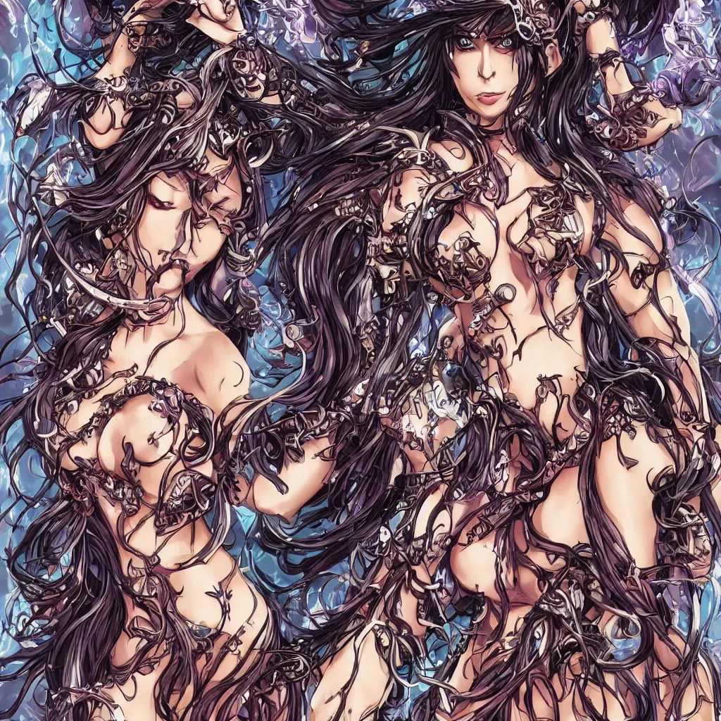 Image similar to a unique beautiful goddess of destruction, detailed, pretty,