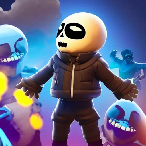 Image similar to sans from undertale in fortnite