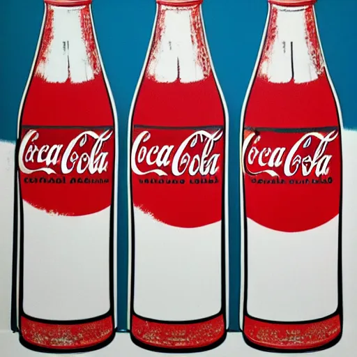 Image similar to coca cola painted by andy warhol