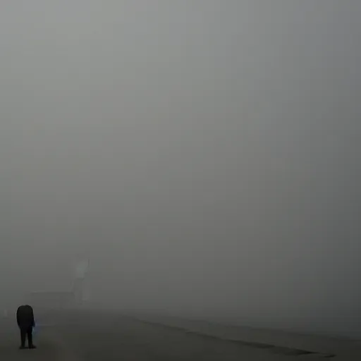 Prompt: rich fat man standing in front of a polluted factory smoke , fog , 4k , HD