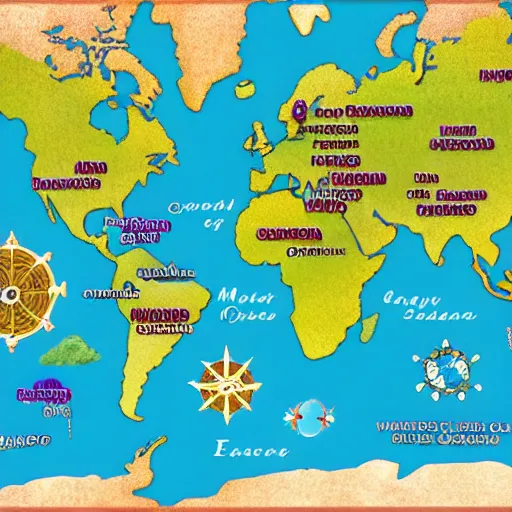 Prompt: map of fanatsy world