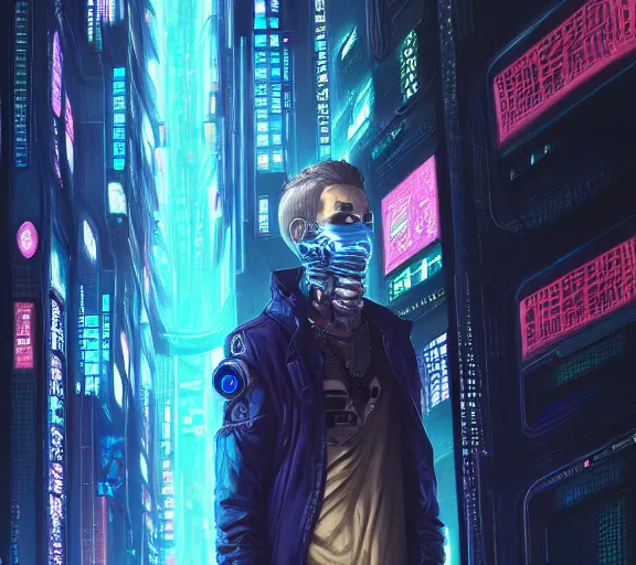 Image similar to a portrait of a cyberpunk netrunner, very very coherent painting, street level neo-Tokyo, style by Gustave Dore, 4k, 8k, HD, trending on artstation