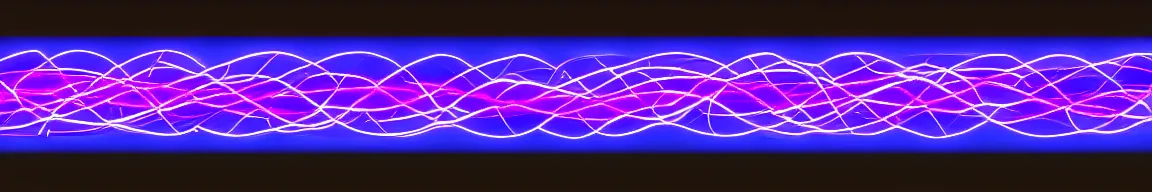 Image similar to abstract art representing data, glowing neon fourier on a dark background