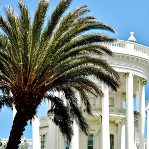 Image similar to palm tree on top of the white house