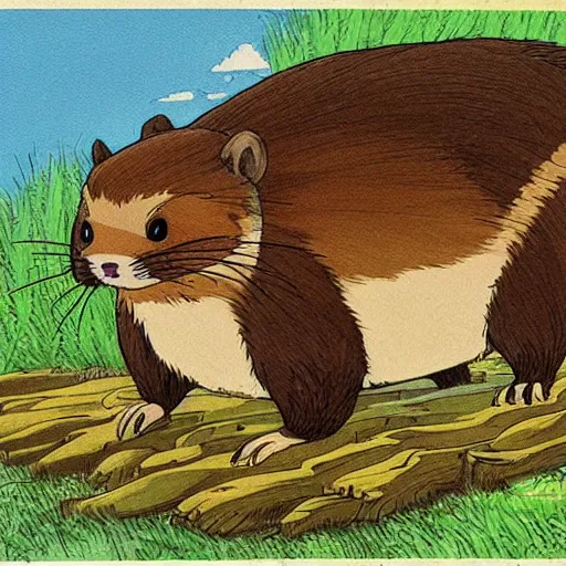 Image similar to beaver concept art, studio ghibli, whimsical, lighthearted, original design by miyazaki