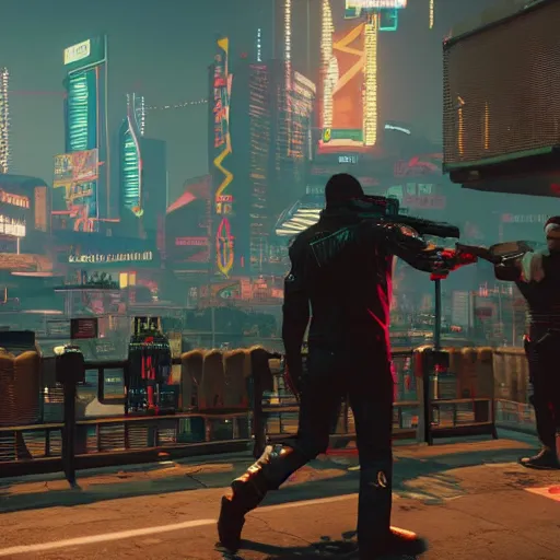 Prompt: 2 1 savage t pose in cyberpunk 2 0 7 7, gameplay screenshot, detailed