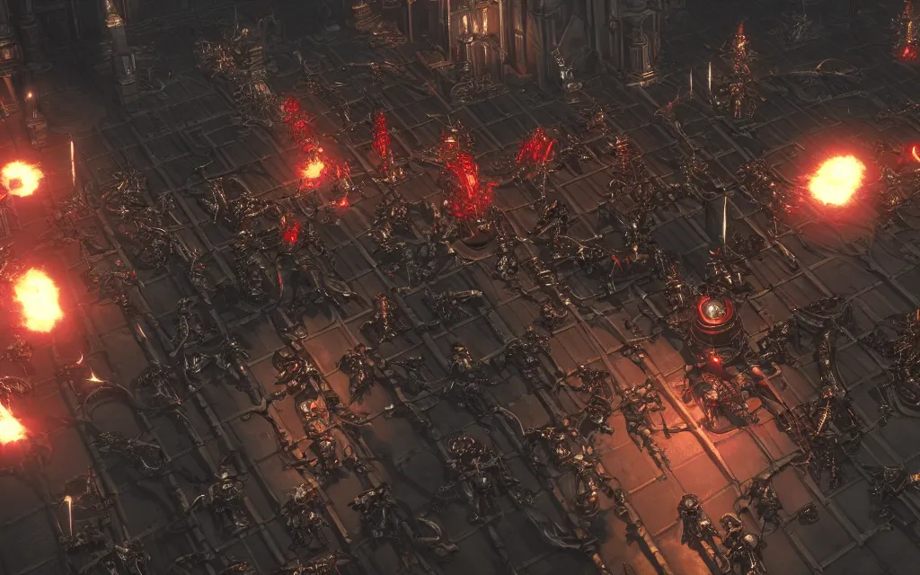 Prompt: adeptus mechanicus game screenshot from warhammer 4 0 0 0 cutscene