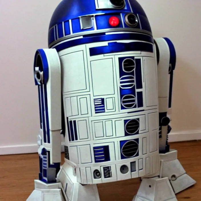 Image similar to r 2 d 2 standing like a man