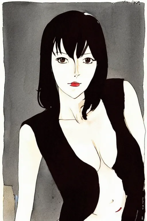 Image similar to beautiful portrait of Makise Kurisu by Milo manara and David downton