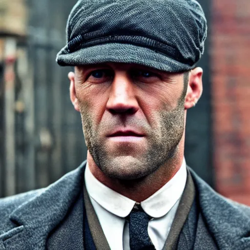 Prompt: Jason Statham in Peaky Blinders very detail 4K quality super realistic
