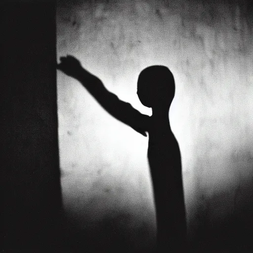 Prompt: An uncanny creature in the shadows, dark, horror, 35 mm, film shot, film grain