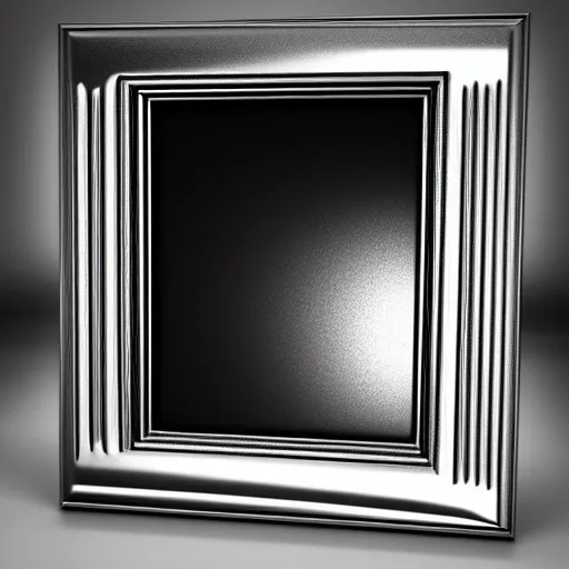 Image similar to thin surreal liquid metal picture frame, ultra rendered extreme realism and detail, 8 k, highly detailed, realistic, pbr, unreal engine 5, cinematic, cryengine, octane render