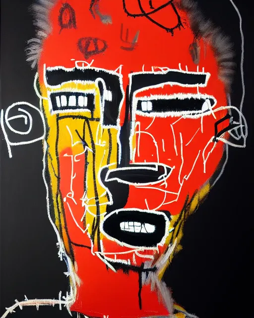 Image similar to A extremely highly detailed majestic hi-res beautiful immaculate head and shoulders award winning painting masterpiece of the face of a strong black african man by Jean-Michel Basquiat, 8k, high textures, hyper sharp, insanely detailed and intricate, super detailed, 8k HDR high quality