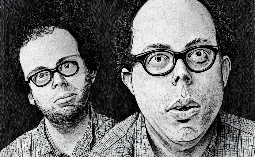Prompt: high quality high detail illustration of todd solondz by robert valley, line art, hd
