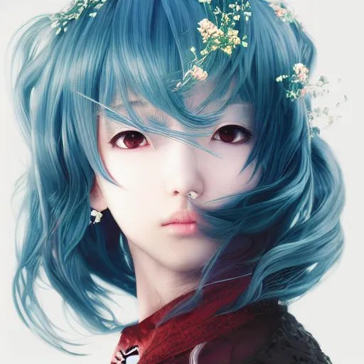 Image similar to the portrait of a blueberry that resembles an absurdly beautiful, graceful, elegant, sophisticated anime kpop idol, an ultrafine hyperdetailed illustration by kim jung gi, irakli nadar, intricate linework, bright colors, octopath traveler, final fantasy, unreal engine 5 highly rendered, global illumination, radiant light, detailed and intricate environment