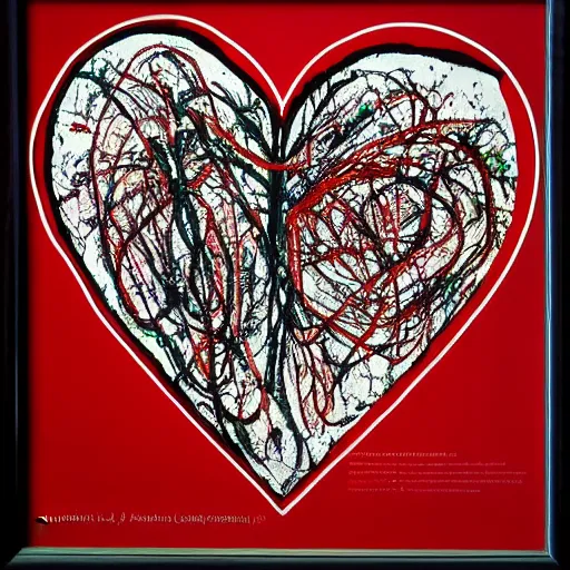 Image similar to anatomy of the heart by jackson pollock