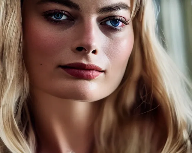 Prompt: a mix of margot robbie and hana soukupova, hyper realistic face, beautiful eyes, cinematic, long shot, hyper detailed, 8 5 mm photograph, 8 k resolution, film still, sharp lens, wide lens